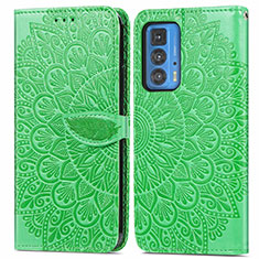 Funda de Cuero Cartera con Soporte Patron de Moda Carcasa S04D para Motorola Moto Edge 20 Pro 5G Verde