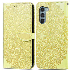 Funda de Cuero Cartera con Soporte Patron de Moda Carcasa S04D para Motorola Moto Edge S30 5G Amarillo