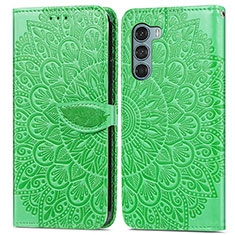 Funda de Cuero Cartera con Soporte Patron de Moda Carcasa S04D para Motorola Moto Edge S30 5G Verde