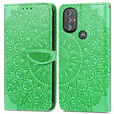 Funda de Cuero Cartera con Soporte Patron de Moda Carcasa S04D para Motorola Moto G Power (2022) Verde