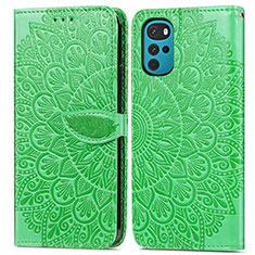 Funda de Cuero Cartera con Soporte Patron de Moda Carcasa S04D para Motorola Moto G22 Verde