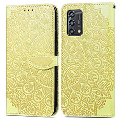 Funda de Cuero Cartera con Soporte Patron de Moda Carcasa S04D para Oppo A95 4G Amarillo