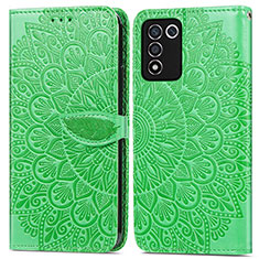 Funda de Cuero Cartera con Soporte Patron de Moda Carcasa S04D para Oppo K9S 5G Verde