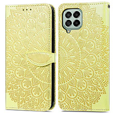 Funda de Cuero Cartera con Soporte Patron de Moda Carcasa S04D para Samsung Galaxy M53 5G Amarillo