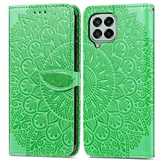 Funda de Cuero Cartera con Soporte Patron de Moda Carcasa S04D para Samsung Galaxy M53 5G Verde