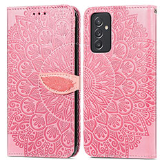 Funda de Cuero Cartera con Soporte Patron de Moda Carcasa S04D para Samsung Galaxy Quantum2 5G Oro Rosa