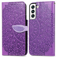 Funda de Cuero Cartera con Soporte Patron de Moda Carcasa S04D para Samsung Galaxy S21 Plus 5G Morado