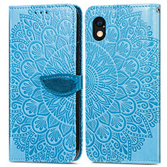 Funda de Cuero Cartera con Soporte Patron de Moda Carcasa S04D para Sony Xperia Ace III Azul