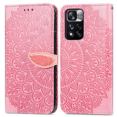 Funda de Cuero Cartera con Soporte Patron de Moda Carcasa S04D para Xiaomi Mi 11i 5G (2022) Oro Rosa