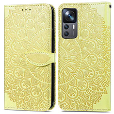 Funda de Cuero Cartera con Soporte Patron de Moda Carcasa S04D para Xiaomi Mi 12T 5G Amarillo