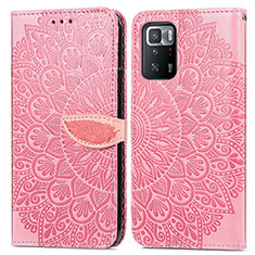 Funda de Cuero Cartera con Soporte Patron de Moda Carcasa S04D para Xiaomi Redmi Note 10 Pro 5G Oro Rosa