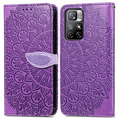 Funda de Cuero Cartera con Soporte Patron de Moda Carcasa S04D para Xiaomi Redmi Note 11 5G Morado