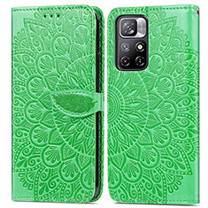 Funda de Cuero Cartera con Soporte Patron de Moda Carcasa S04D para Xiaomi Redmi Note 11 5G Verde