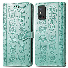 Funda de Cuero Cartera con Soporte Patron de Moda Carcasa S05D para Huawei Honor X10 Max 5G Verde