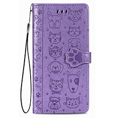 Funda de Cuero Cartera con Soporte Patron de Moda Carcasa S05D para Samsung Galaxy S21 Plus 5G Morado