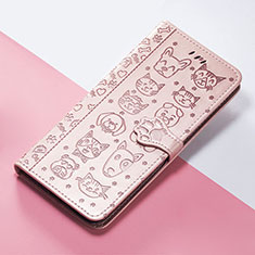 Funda de Cuero Cartera con Soporte Patron de Moda Carcasa S05D para Xiaomi Poco F5 5G Oro Rosa