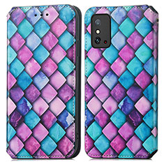 Funda de Cuero Cartera con Soporte Patron de Moda Carcasa S06D para Huawei Honor X10 Max 5G Morado