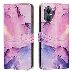 Funda de Cuero Cartera con Soporte Patron de Moda Carcasa Y01X para OnePlus Nord N20 5G Morado