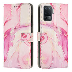 Funda de Cuero Cartera con Soporte Patron de Moda Carcasa Y01X para Oppo F19 Pro Rosa