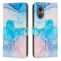 Funda de Cuero Cartera con Soporte Patron de Moda Carcasa Y01X para Oppo Reno7 Lite 5G Azul Cielo