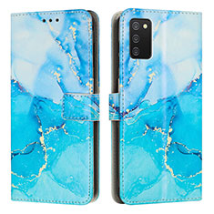 Funda de Cuero Cartera con Soporte Patron de Moda Carcasa Y01X para Samsung Galaxy M02s Azul