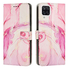 Funda de Cuero Cartera con Soporte Patron de Moda Carcasa Y01X para Samsung Galaxy M12 Rosa