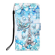 Funda de Cuero Cartera con Soporte Patron de Moda Carcasa Y02B para Xiaomi Poco X3 Pro Azul Claro