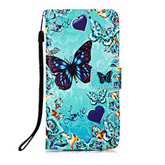 Funda de Cuero Cartera con Soporte Patron de Moda Carcasa Y02B para Xiaomi Redmi 10C 4G Azul Cielo