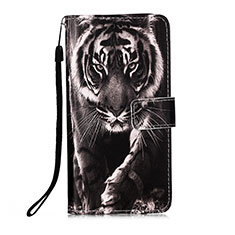 Funda de Cuero Cartera con Soporte Patron de Moda Carcasa Y02B para Xiaomi Redmi 9 India Negro