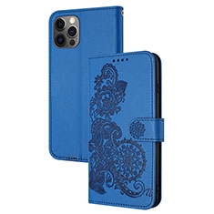 Funda de Cuero Cartera con Soporte Patron de Moda Carcasa Y02X para Apple iPhone 13 Pro Azul