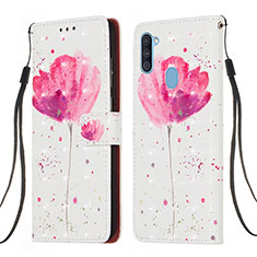 Funda de Cuero Cartera con Soporte Patron de Moda Carcasa Y03B para Samsung Galaxy A11 Rosa