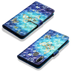 Funda de Cuero Cartera con Soporte Patron de Moda Carcasa Y03B para Samsung Galaxy A30 Azul Cielo