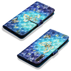 Funda de Cuero Cartera con Soporte Patron de Moda Carcasa Y03B para Samsung Galaxy A30S Azul Cielo