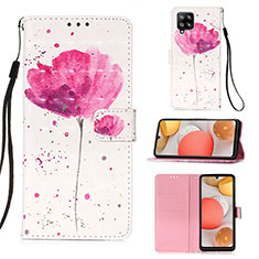 Funda de Cuero Cartera con Soporte Patron de Moda Carcasa Y03B para Samsung Galaxy A42 5G Rosa