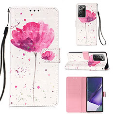 Funda de Cuero Cartera con Soporte Patron de Moda Carcasa Y03B para Samsung Galaxy Note 20 Ultra 5G Rosa