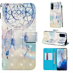 Funda de Cuero Cartera con Soporte Patron de Moda Carcasa Y03B para Samsung Galaxy S20 5G Azul Claro