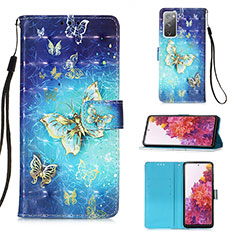 Funda de Cuero Cartera con Soporte Patron de Moda Carcasa Y03B para Samsung Galaxy S20 FE (2022) 5G Azul Cielo