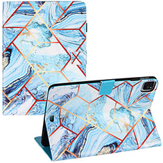 Funda de Cuero Cartera con Soporte Patron de Moda Carcasa Y04B para Apple iPad Pro 11 (2020) Azul