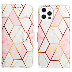 Funda de Cuero Cartera con Soporte Patron de Moda Carcasa Y04B para Apple iPhone 14 Pro Max Blanco