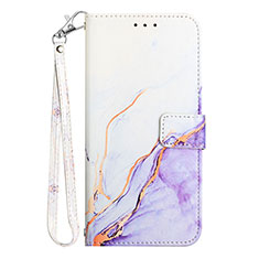 Funda de Cuero Cartera con Soporte Patron de Moda Carcasa Y04B para Samsung Galaxy A04s Purpura Claro