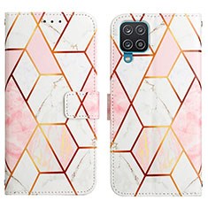 Funda de Cuero Cartera con Soporte Patron de Moda Carcasa Y04B para Samsung Galaxy F12 Blanco