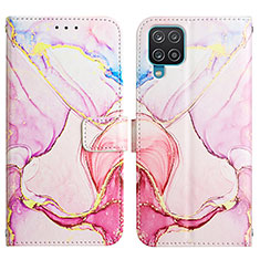 Funda de Cuero Cartera con Soporte Patron de Moda Carcasa Y04B para Samsung Galaxy F12 Rosa