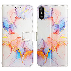 Funda de Cuero Cartera con Soporte Patron de Moda Carcasa Y04B para Xiaomi Redmi 9AT Azul