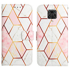 Funda de Cuero Cartera con Soporte Patron de Moda Carcasa Y04B para Xiaomi Redmi Note 9S Blanco