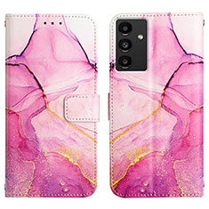 Funda de Cuero Cartera con Soporte Patron de Moda Carcasa YB4 para Samsung Galaxy A54 5G Rosa Roja
