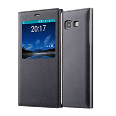 Funda de Cuero Cartera para Samsung Galaxy A7 Duos SM-A700F A700FD Negro