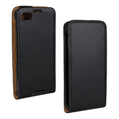 Funda de Cuero Flip para Blackberry A10 Negro