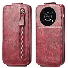 Funda de Cuero Flip para Huawei Honor X9 5G Rojo