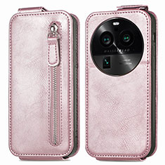 Funda de Cuero Flip para Oppo Find X6 Pro 5G Oro Rosa