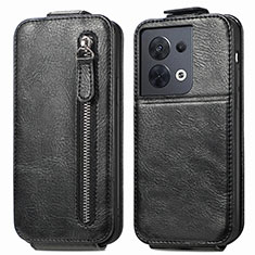 Funda de Cuero Flip para Oppo Reno9 Pro 5G Negro